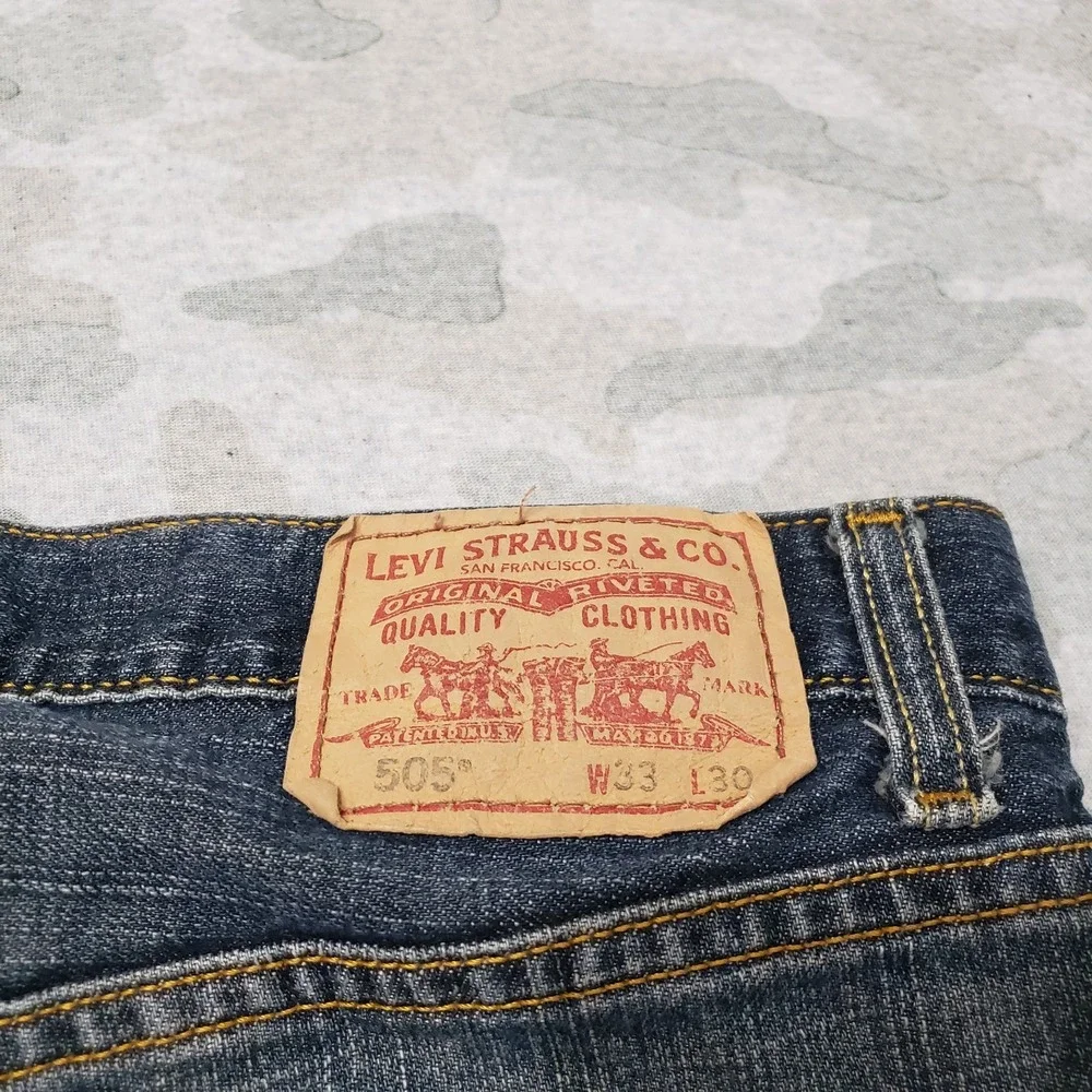 Vintage Levi's 505 Jeans Mens 33x30 Blue Denim Dark Wash Y2k Straight Leg